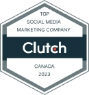 Clutch top social media marketing company Canada 2023 badge