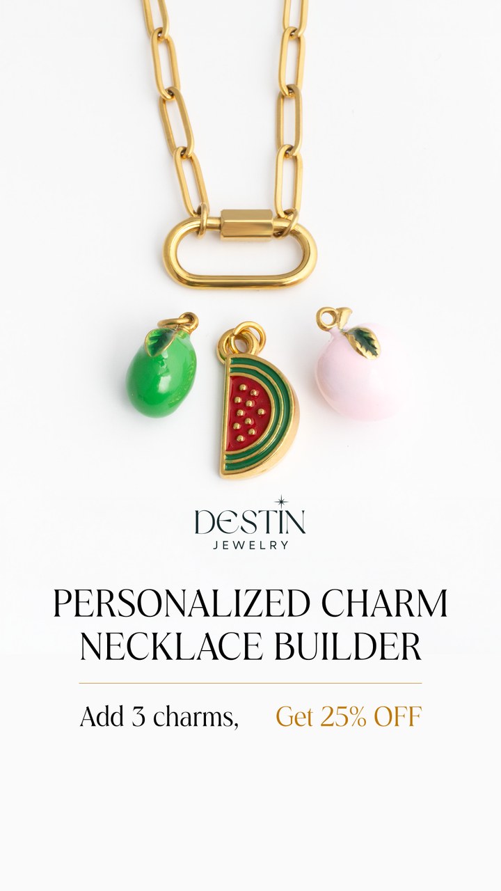 Static ad, personalized charm necklace builder